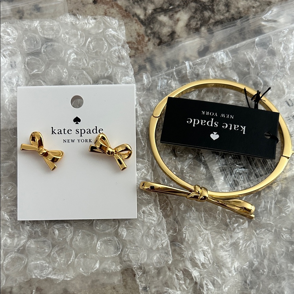 Kate Spade Gold Bow Jewelry Set